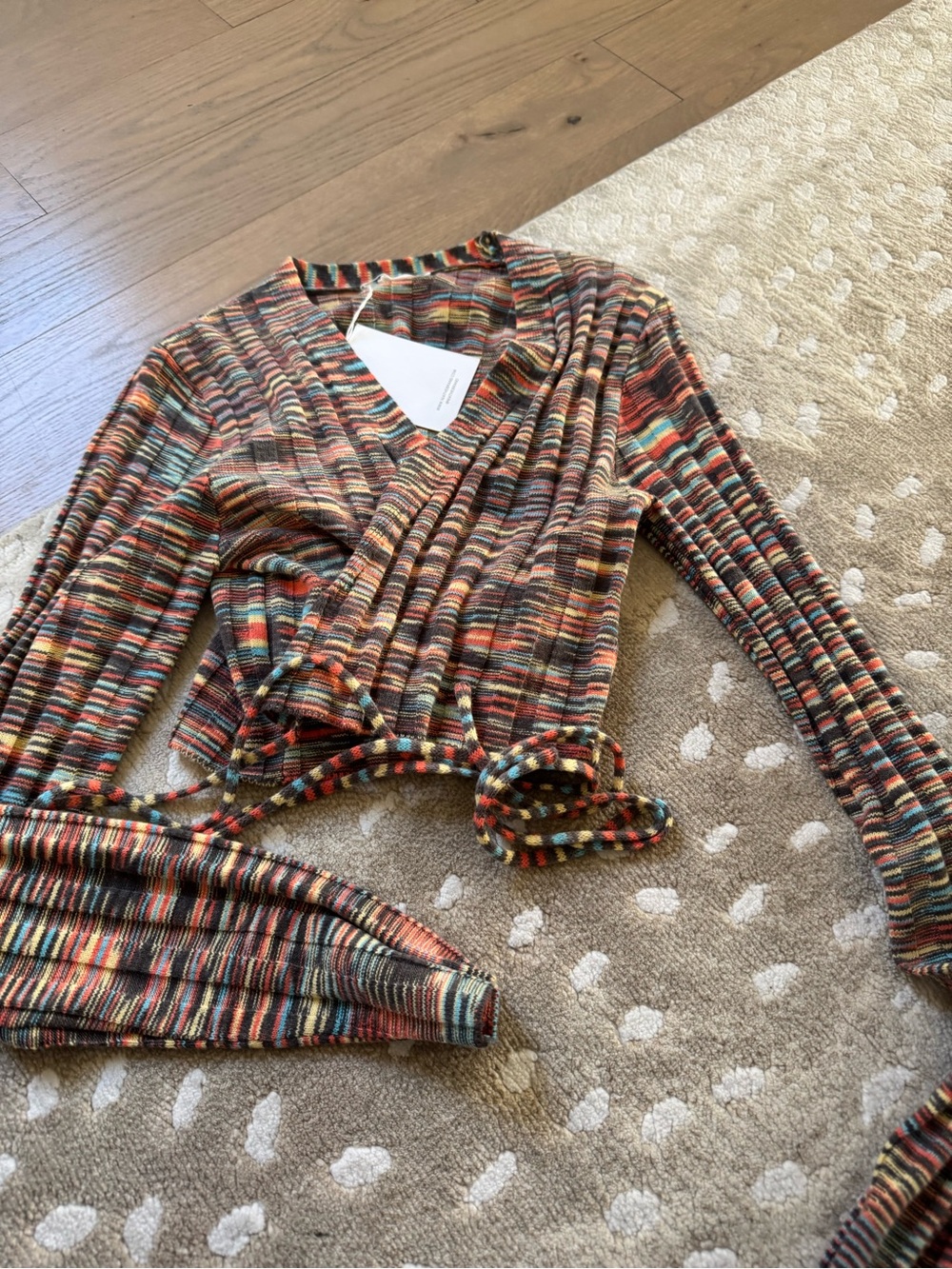 Striped Multicolor Wrap Top - Women